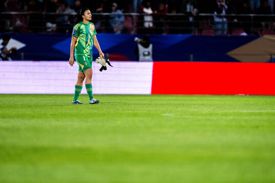 Goalkeeper Zecira Musovic of Sweden looks dejected