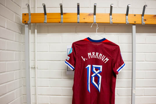 The kit of Frida Maanum of Norway in the dressing room