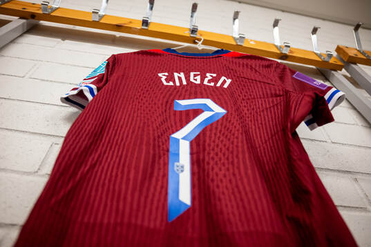 The kit of Ingrid Syrstad Engen of Norway in the dressing