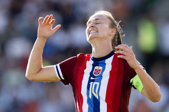 Caroline Graham Hansen of Norway reacts