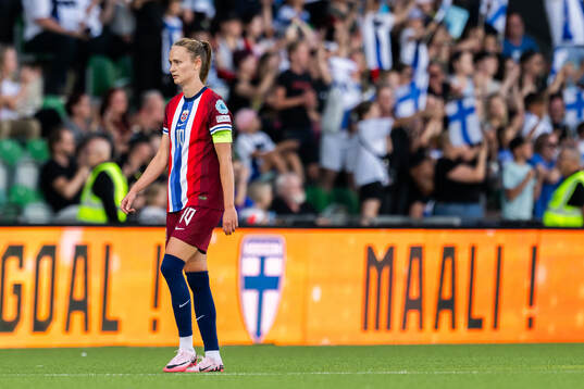 Caroline Graham Hansen of Norway looks dejected