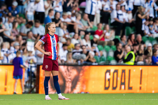 Caroline Graham Hansen of Norway looks dejected