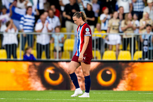 Elisabeth Terland of Norway looks dejected