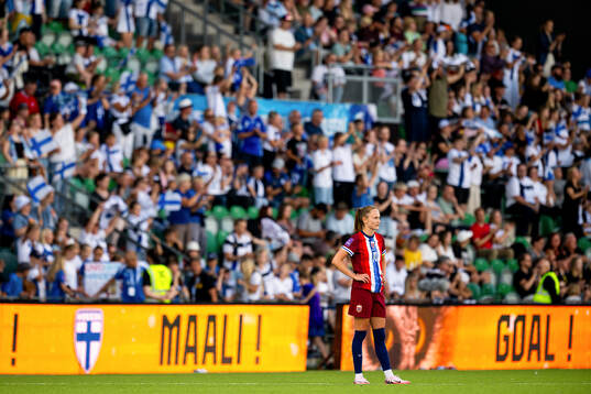 Caroline Graham Hansen of Norway looks dejected