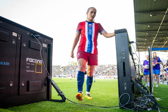 Guro Reiten of Norway at half-time