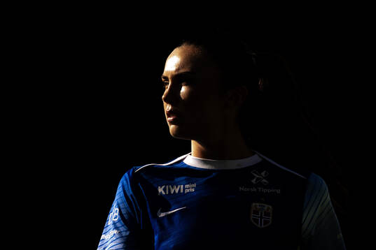 Ingrid Syrstad Engen of Norway warms up