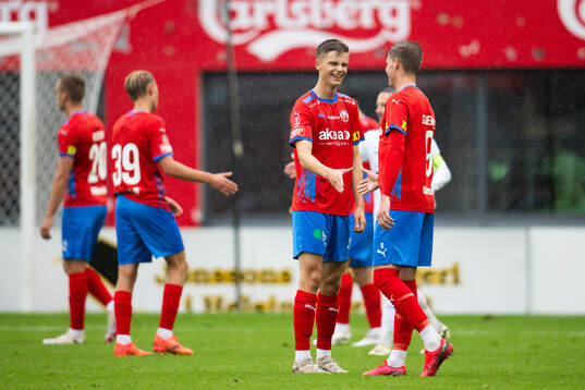Helsingborgs Adrian Svanbäck och Taylor Silverholt