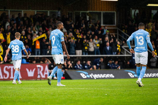 Malmö FFs Hugo Bolin, Isaac Kiese Thelin och Martin Olsson