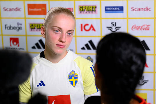 Anna Sandberg is being interviewed