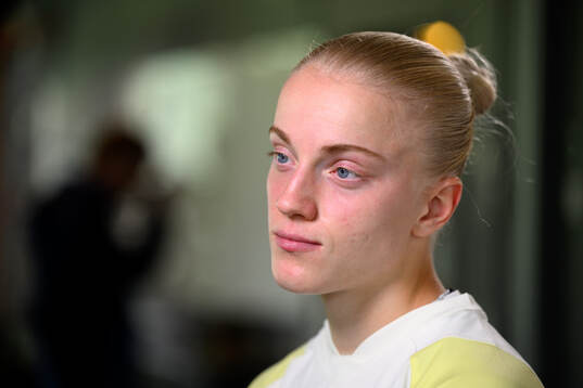 Anna Sandberg is being interviewed