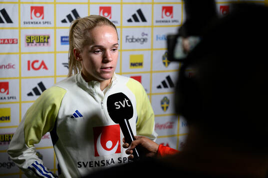 Hanna Lundkvist is being interviewed