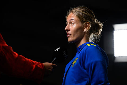 Emma Kullberg is being interviewed