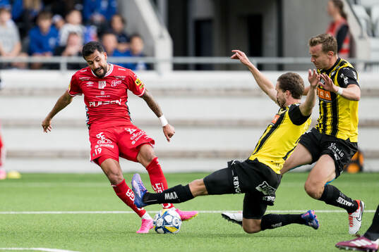 Elfsborgs Rami Kaib och Häckens Adam Lundkvist