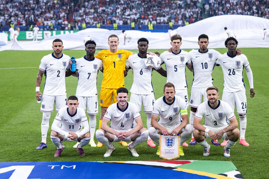 The starting eleven of England