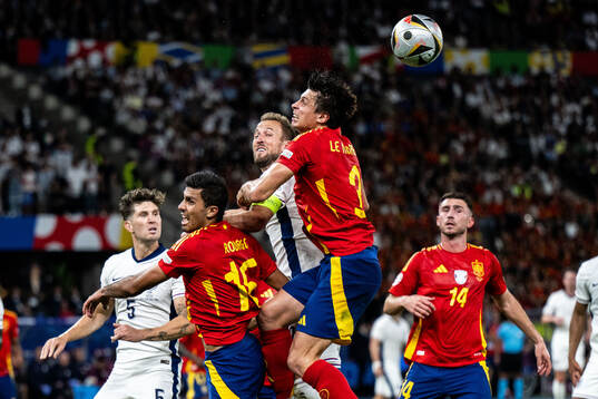 John Stones and Harry Kane of England against Rodrigo