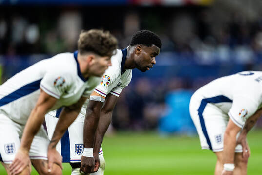 Marc Guehi of England looks dejected
