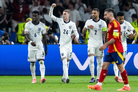 Cole Palmer of England celebrates