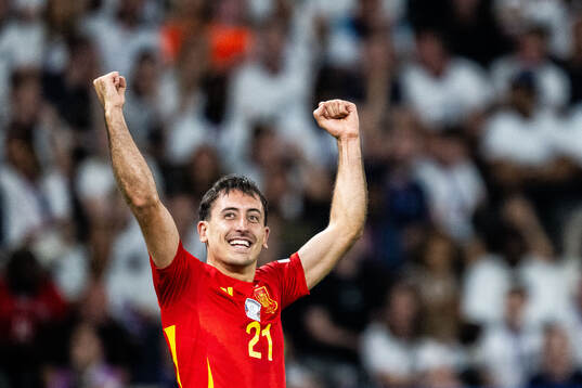 Mikel Oyarzabal of Spain celebrates