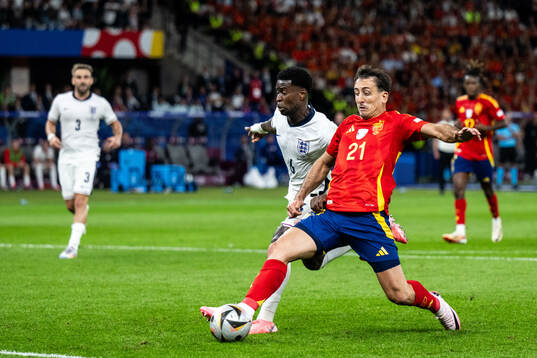 Mikel Oyarzabal of Spain scores the the game decisive goal