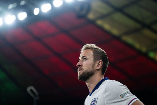 Harry Kane of England looks dejected