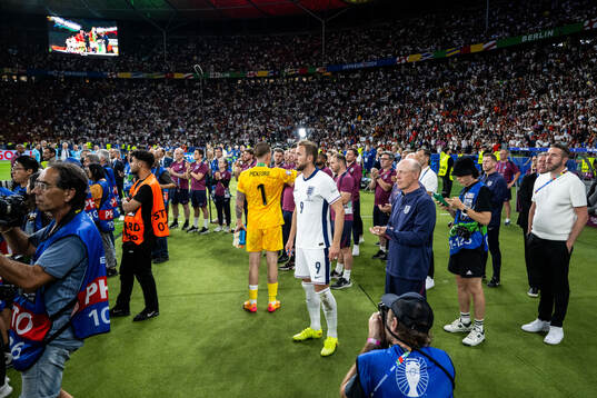 Harry Kane of England looks dejected