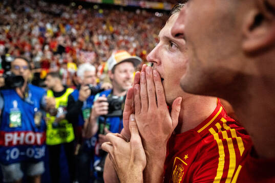 Daniel Olmo of Spain celebrates
