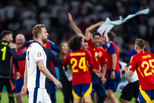 Harry Kane of England looks dejected