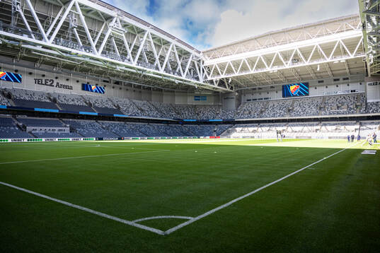 Generell vy på Tele2 Arena innan fotbollsmatchen i