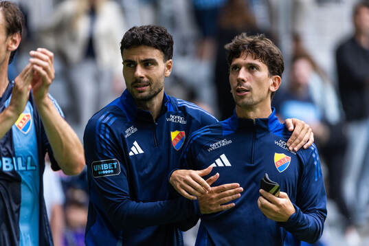 Djurgårdens Deniz Hummet och Gustav Wikheim
