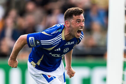 IFK Norrköpings Vito Hammershöy-Mistrati jublar