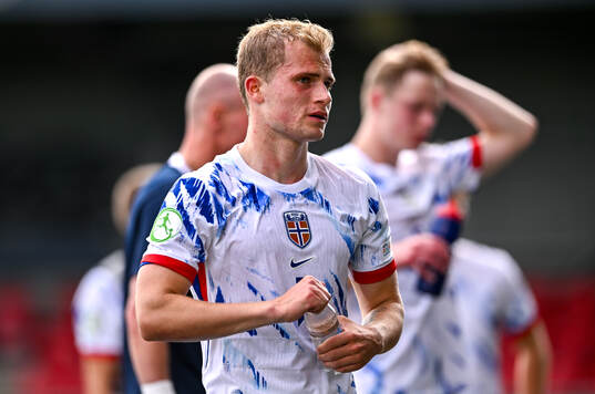 Aleksander Andresen of Norway reacts