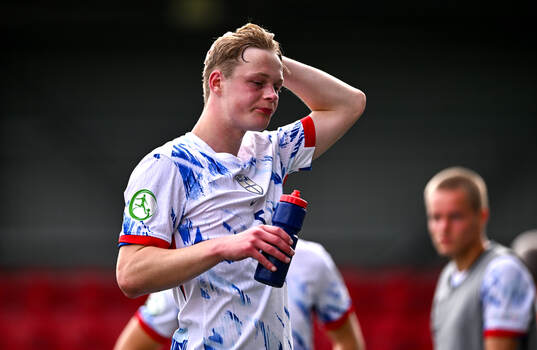 Rasmus Holten of Norway reacts