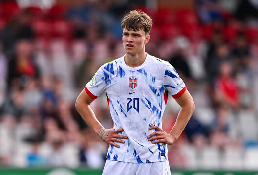 Daniel Braut of Norway reacts
