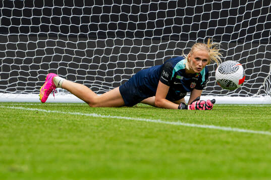 Goalkeeper Selma Panengstuen of the Norwegian women's