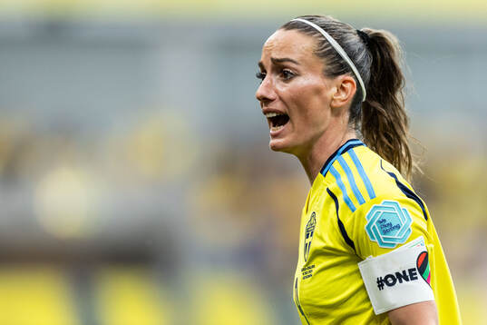 Kosovare Asllani of Sweden reacts