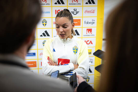 Johanna Rytting Kaneryd of Sweden looks dejected in mixed