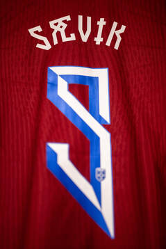 The kit of Karina Sævik of Norway in the dressing room