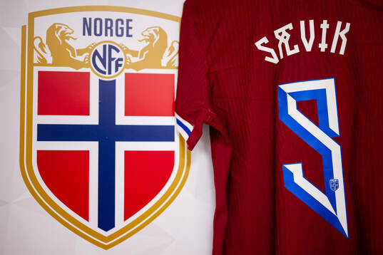 The kit of Karina Sævik of Norway in the dressing room