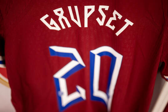 The kit of Signe Gaupset of Norway in the dressing room