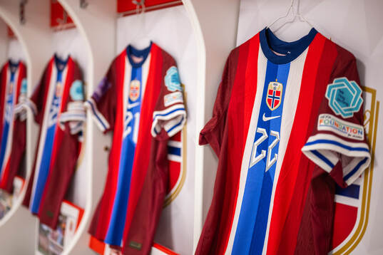 The kit of Sophie Roman Haug of Norway in the dressing room