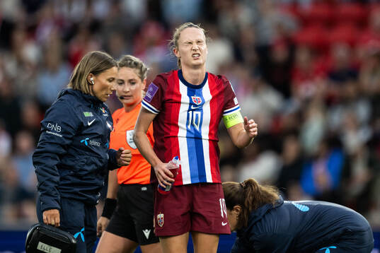 Caroline Graham Hansen of Norway in pain
