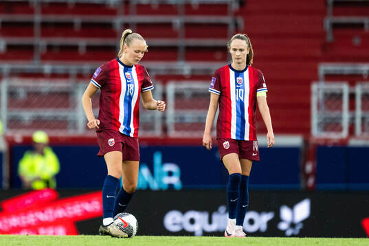 Frida Maanum and Caroline Graham Hansen of Norway look