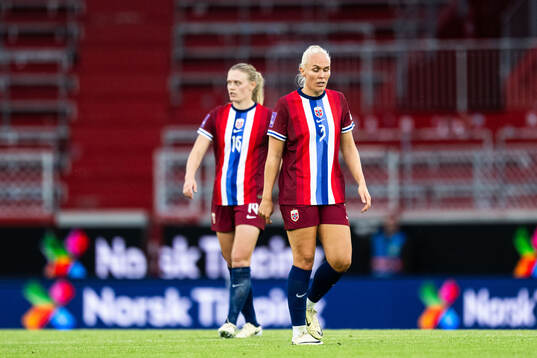 Mathilde Harviken and Maria Thorisdottir of Norway look