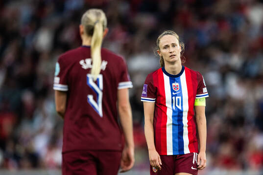 Caroline Graham Hansen of Norway looks dejected