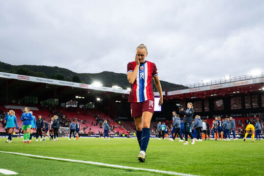 Frida Maanum of Norway looks dejected