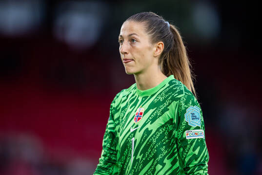 Goalkeeper Cecilie Fiskerstrand of Norway looks dejected