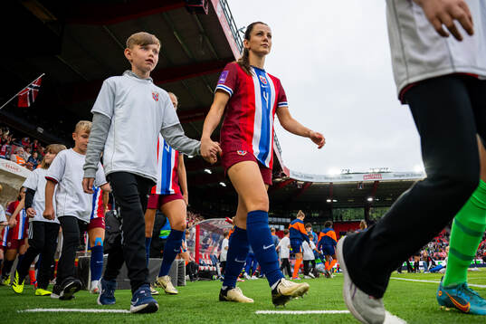 Tuva Hansen of Norway enters the pitch