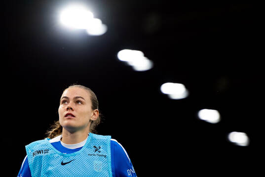 Marthine Østenstad of Norway warms up
