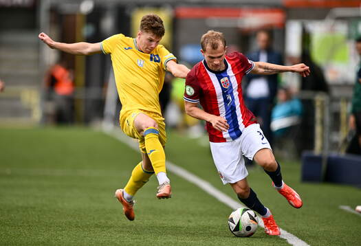 Aleksander Andresen of Norway in action against Andrii