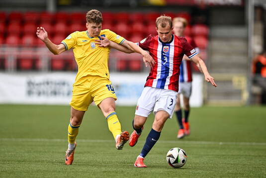 Aleksander Andresen of Norway in action against Andrii